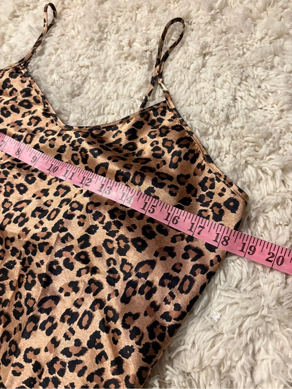 90s Vintage Intimate Moods Cheetah Animal Print Satin Chemise Slip Dress